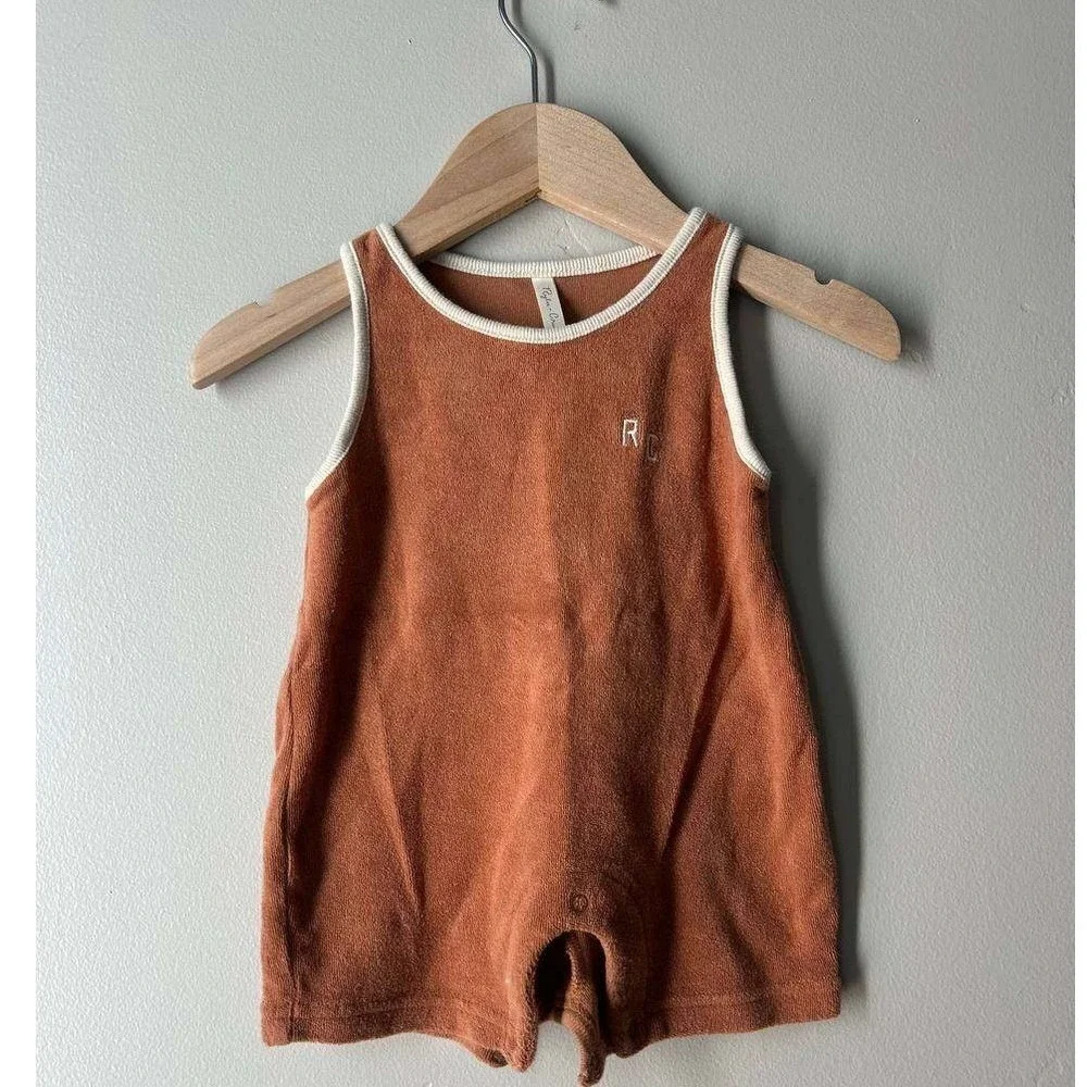 Rylee + Cru Terry Cloth Romper Boho Coastal Neutral Surfer Resortwear Beach Baby